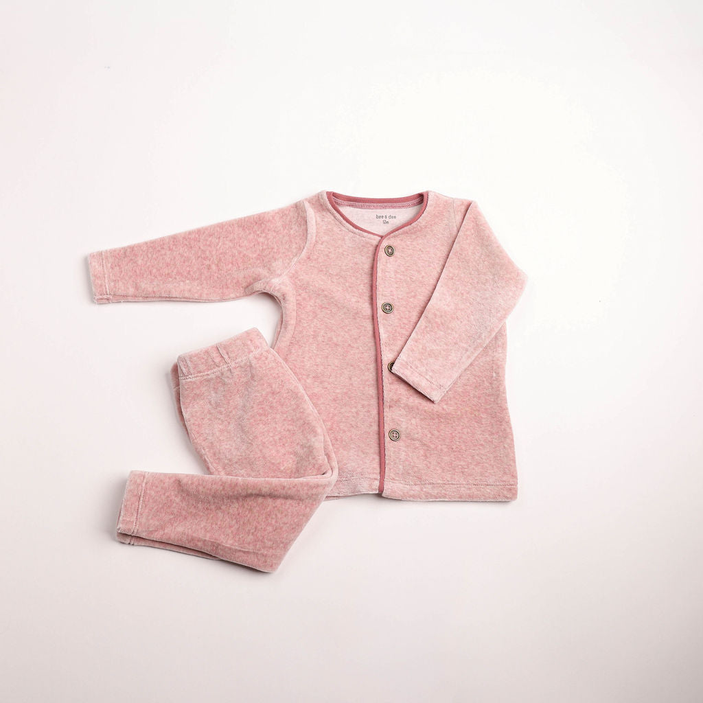 BEE & DEE 2PC PRIM TRIM VELOUR LOUNGEWEAR