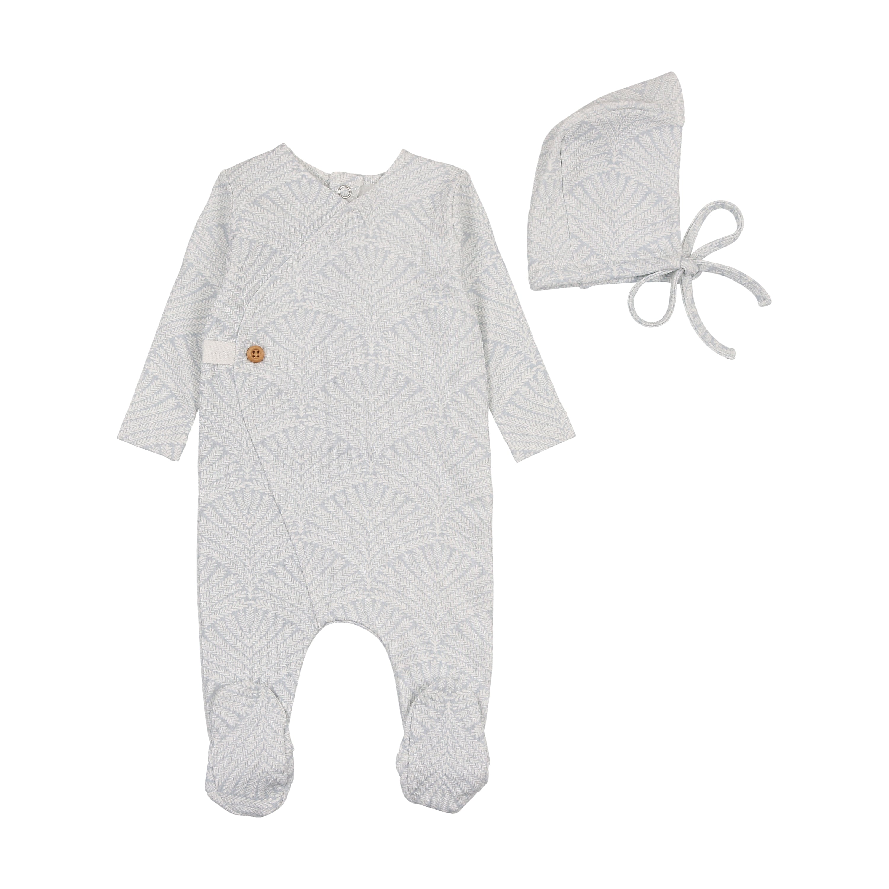 BEE & DEE 2PC PRINT WRAP FOOTIE WITH BEANIE SET