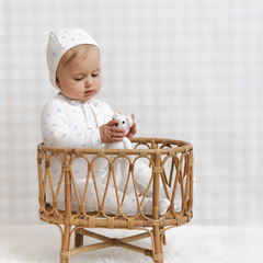 MI AMOUR 2PC PRINTED FLORAL FOOTIE WITH HAT SET