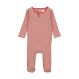 LIL LEGS 2PC RIBBED FOOTIE AND BONNET