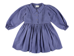 MORLEY ROBIN COLLAR PINSTRIPE PLEAT DETAIL DRESS