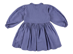 MORLEY ROBIN COLLAR PINSTRIPE PLEAT DETAIL DRESS