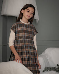 COSMOSOPHIE PLIE PLAID PLEATED JUMPER