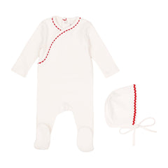 MINILABEL 2PC RIC RAC FOOTIE WITH BONNET SET