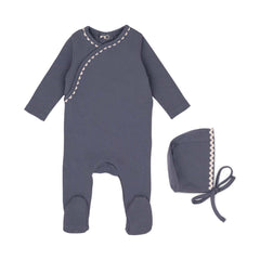 MINILABEL 2PC RIC RAC FOOTIE WITH BONNET SET