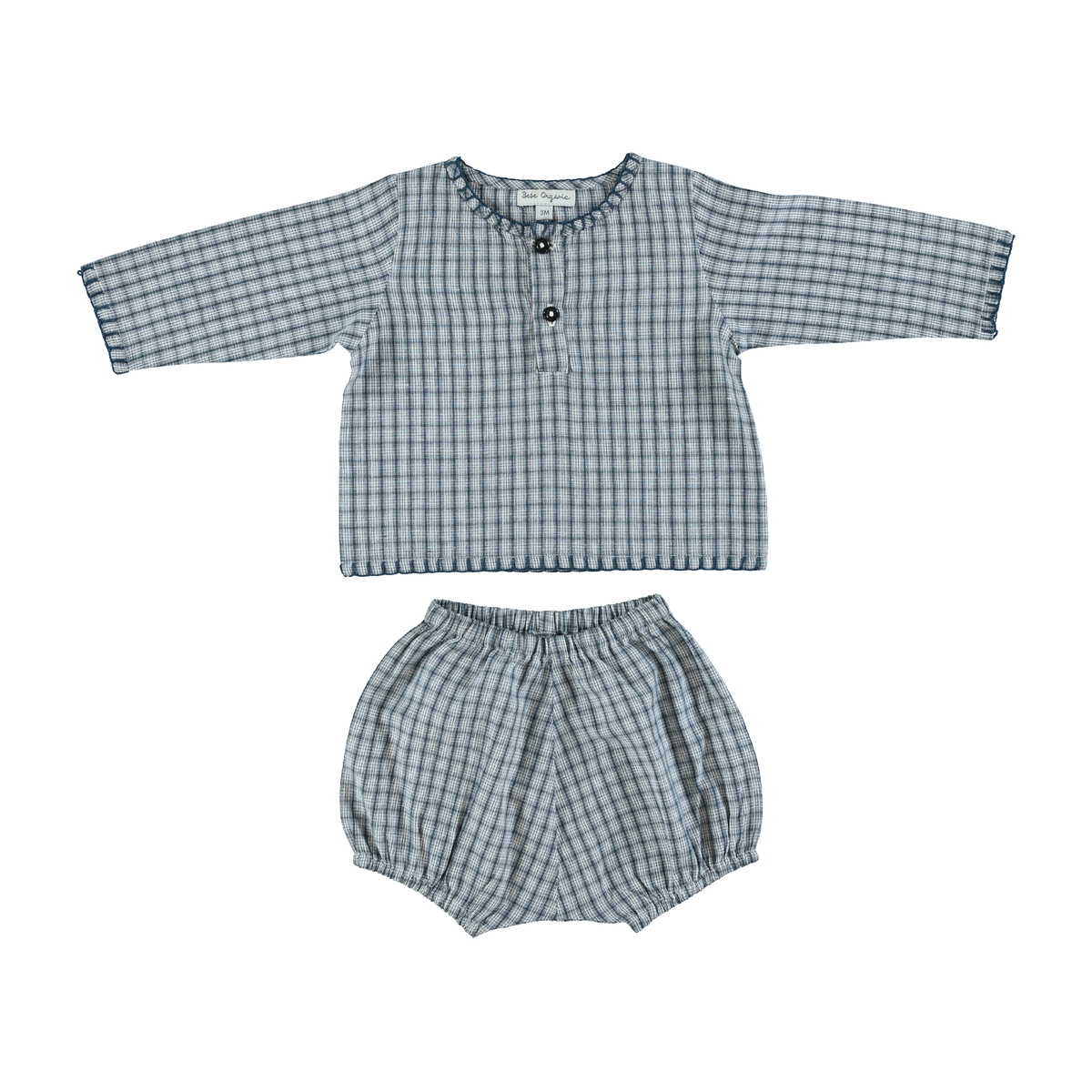 BEBE ORGANIC RIGEL 2PC CHECKED SET