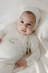 MI AMOUR 2PC ROCK A BYE POINTELLE FOOTIE + HAT SET