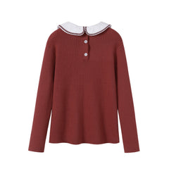 NOU NELLE 2PC EMBROIDERED COLLAR SWEATER WITH HOUNDSTOOTH SKIRT