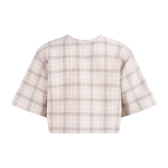 TNTRM 2PC WOVEN CHECK SEERSUCKER TOP WITH SKIRT