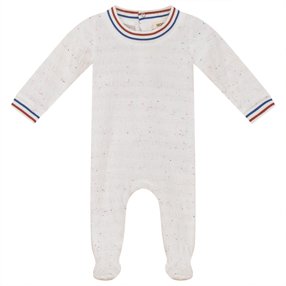 MOCHA  STRIPED TRIM SPECKLED FOOTIE