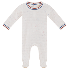 MOCHA  STRIPED TRIM SPECKLED FOOTIE