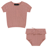 HOPSCOTCH 2PC KNIT SS RUFFLE COLLAR SET