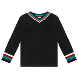 5 STAR STRIPED NECKLINE L/S T-SHIRT