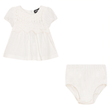 SPACE GREY 2PC LACE TRIM BABY SET