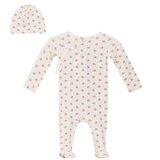 FRAGILE 2PC FRUIT PRINT FOOTIE WITH BEANIE SET