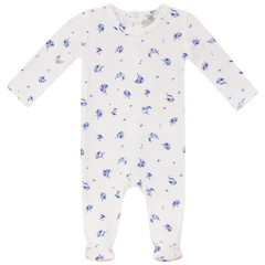 LITTLE FRAGILE 2PC FLOWER PRINT FOOTIE WITH BEANIE SET