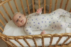 LITTLE FRAGILE 2PC FLOWER PRINT FOOTIE WITH BEANIE SET