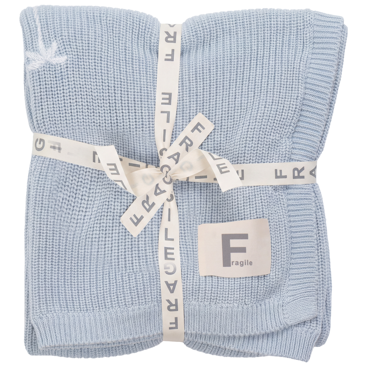 FRAGILE EMBROIDERED FLOWERS CHUNKY BLANKET