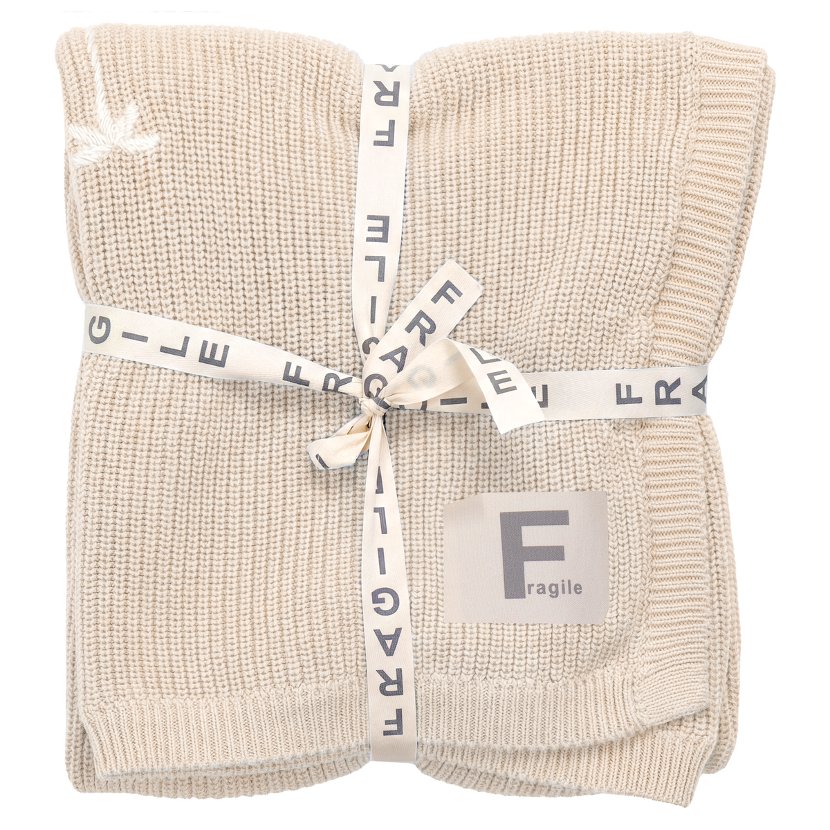 FRAGILE EMBROIDERED FLOWERS CHUNKY BLANKET
