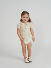 CHARLOTTE & GEORGE COLLAR NECKLINE PUFF SLEEVE TOP