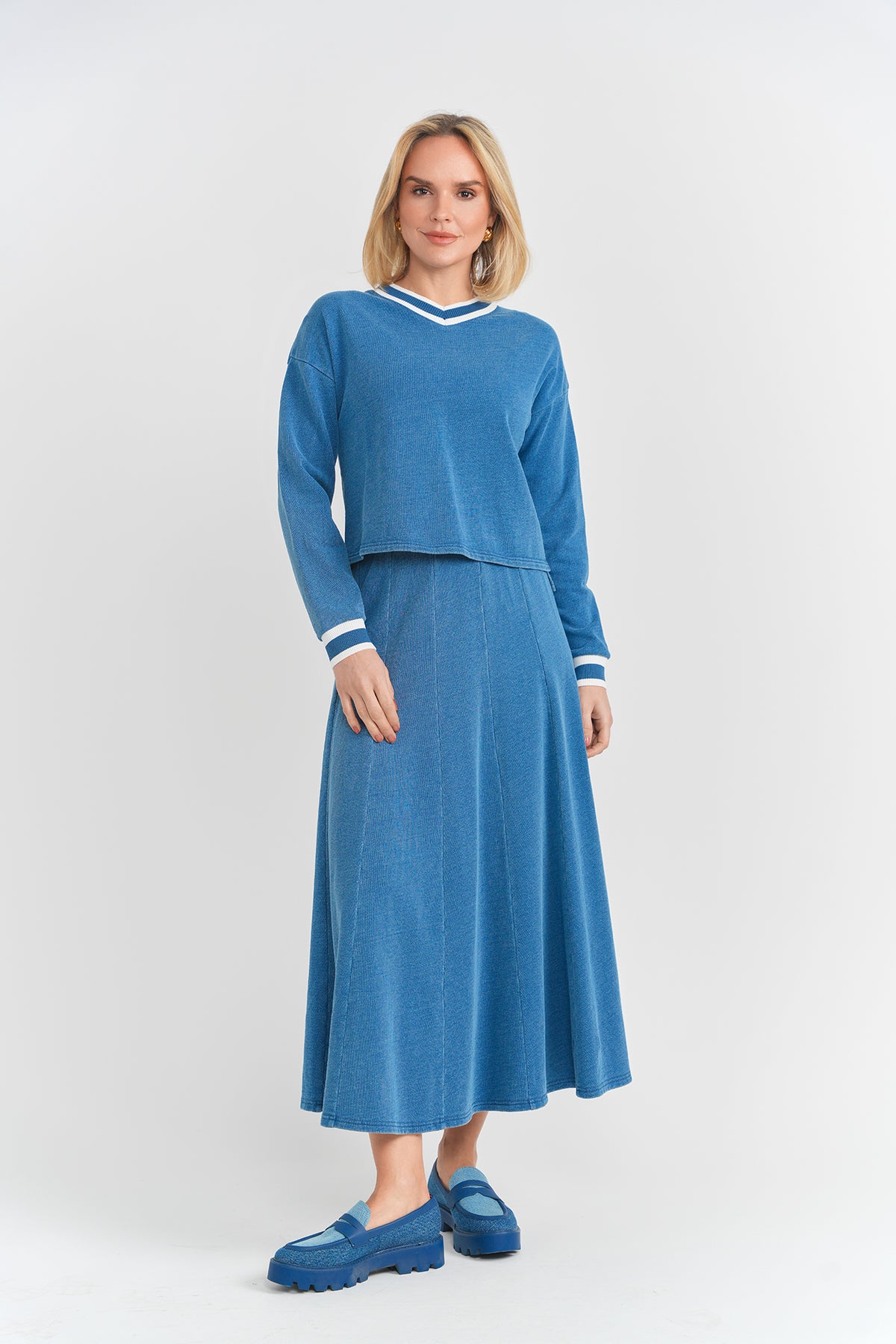 FYI 2PC TEEN FRENCH TERRY CROP TOP