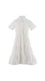 ERMANNO SCERVINO LACE APPLIQUE TIERED SHIRT DRESS