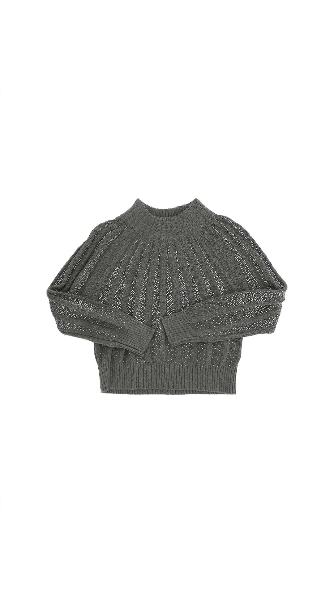 ERMANNO SCERVINO CABLE KNIT CRYSTAL DETAIL SWEATER