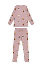 CREW LOUNGE 2PC TEDDY PATTERN LOUNGE CREWNWCK SET
