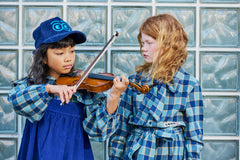 LOUD APPAREL "FRIENDLY LOGO TAPE CHECKED SKIRT