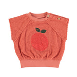 PIUPIUCHICK APPLE PRINT "STAY FRESH" SLEEVELESS SWEATSHIRT