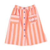 PIUPIUCHICK LOGO PATCH POCKETS STRIPED SKIRT