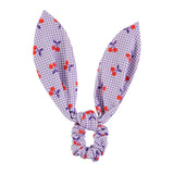 PIUPIUCHICK CHERRY PRINT CHECKERED SCRUNCHIE