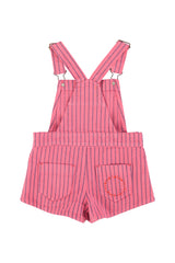 PIUPIUCHICK STRIPED SHORT OVERALLS