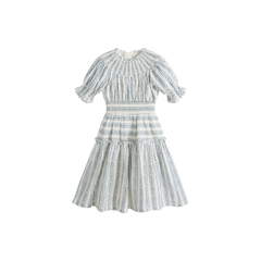 CERA UNA VOLTA EVELINA STRIPED SMOCKING DRESS
