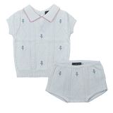 SWEET THREADS 2PC KNIT BRAID FLOWER SANDRA SET