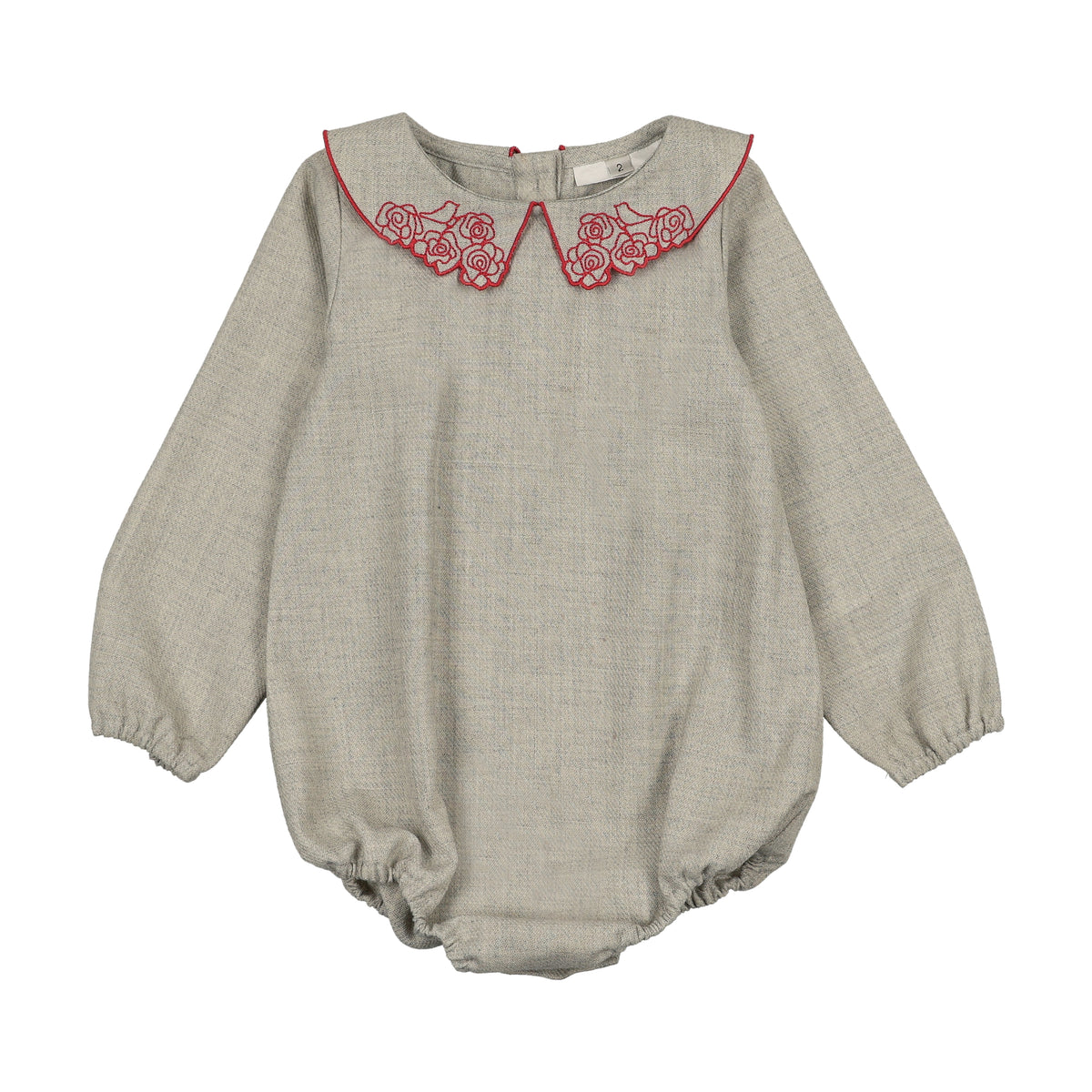 SWEET THREADS HOLLAND FLOWER EMBROIDERED COLLAR ROMPER