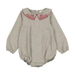 SWEET THREADS HOLLAND FLOWER EMBROIDERED COLLAR ROMPER
