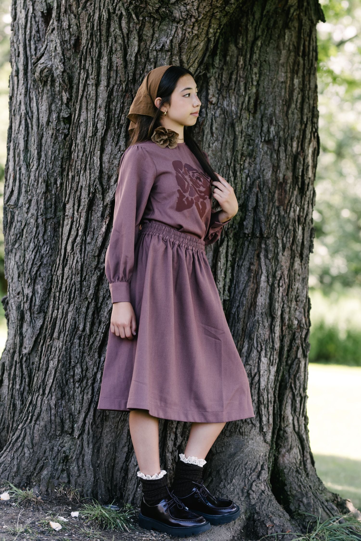 SWEET THREADS 2PC MONICA EMBROIDERED FLOWER SWEATER WITH SKIRT SET