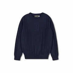 SWEET THREADS CHECK STRIPE SWEATER