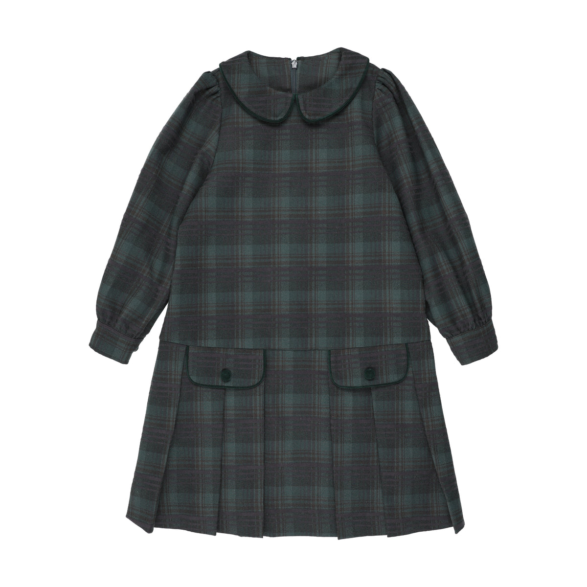SWEET THREADS HIGHLAND FOREST PLAID DRESS