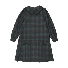 SWEET THREADS HIGHLAND FOREST PLAID DRESS