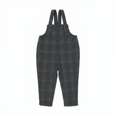 SWEET THREADS HIGHLAND FOREST PLAID OVERALLS
