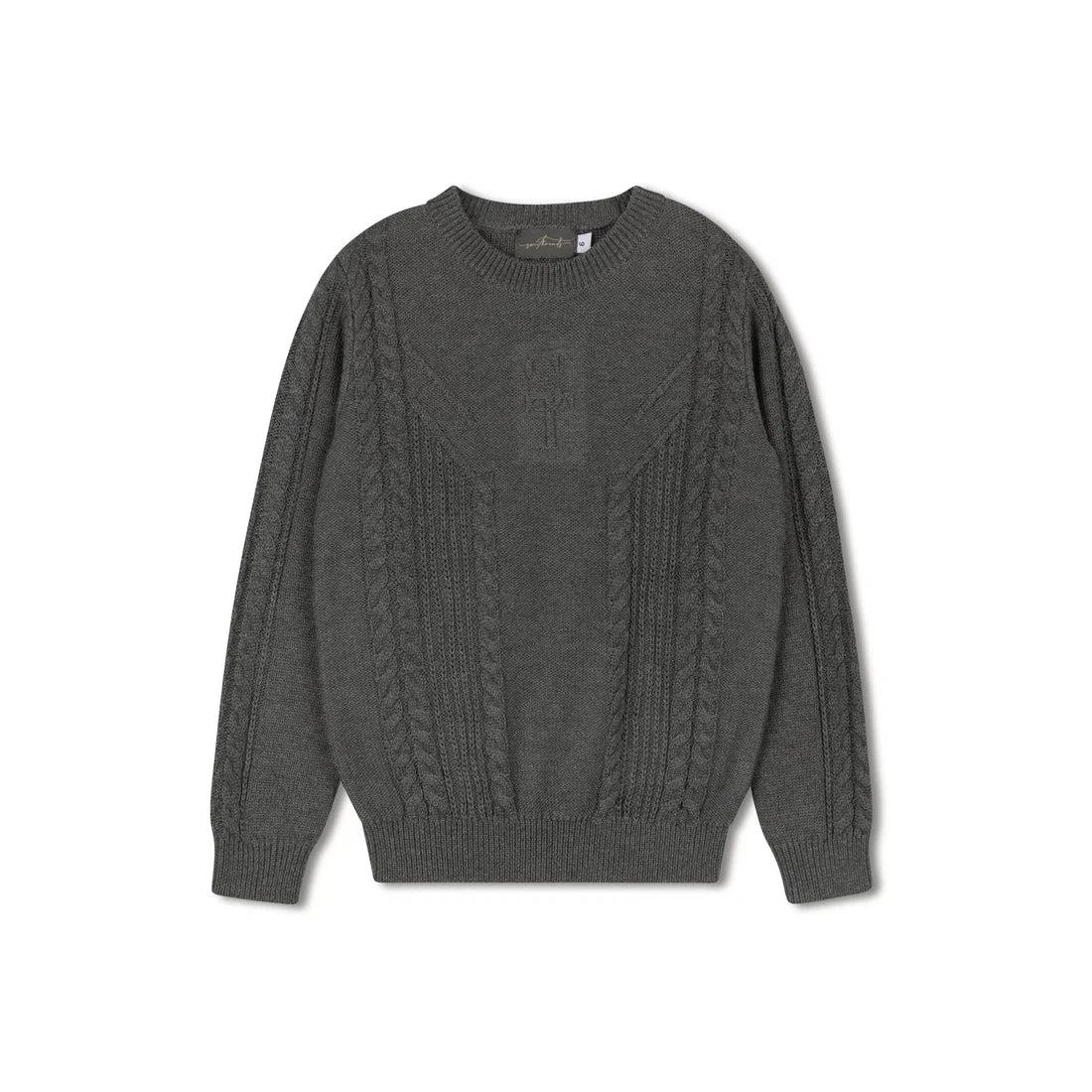 SWEET THREADS CHARCOAL CREW SWEATER