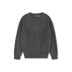 SWEET THREADS CHARCOAL CREW SWEATER