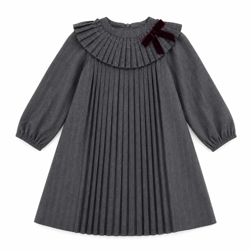 BONJOY LONG SLEEVE PINSTRIPE DRESS