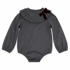 BONJOY LONG SLEEVE PINSTRIPE ROMPER