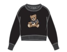 MOSCHINO LONG SLEEVE BEAR WITH BOW GRAPHIC MOSCHINO SWEATSHIRT
