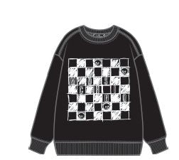 MOSCHINO LONG SLEEVE CHECKER GRAPHIC SWEATSHIRT