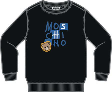 MOSCHINO LOGO GRAPHIC BEAR PATCH SWEATSHIRT