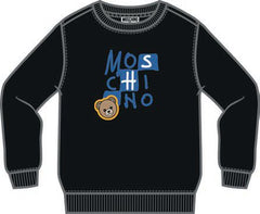 MOSCHINO LOGO GRAPHIC BEAR PATCH SWEATSHIRT